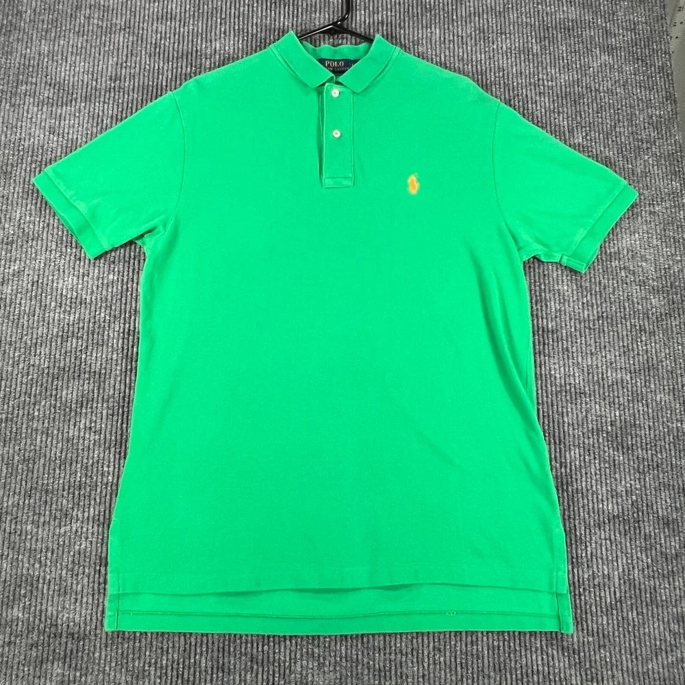 Polo Ralph Lauren Shirt Mens Large Green Short Sleeve Casual Comfort Golf